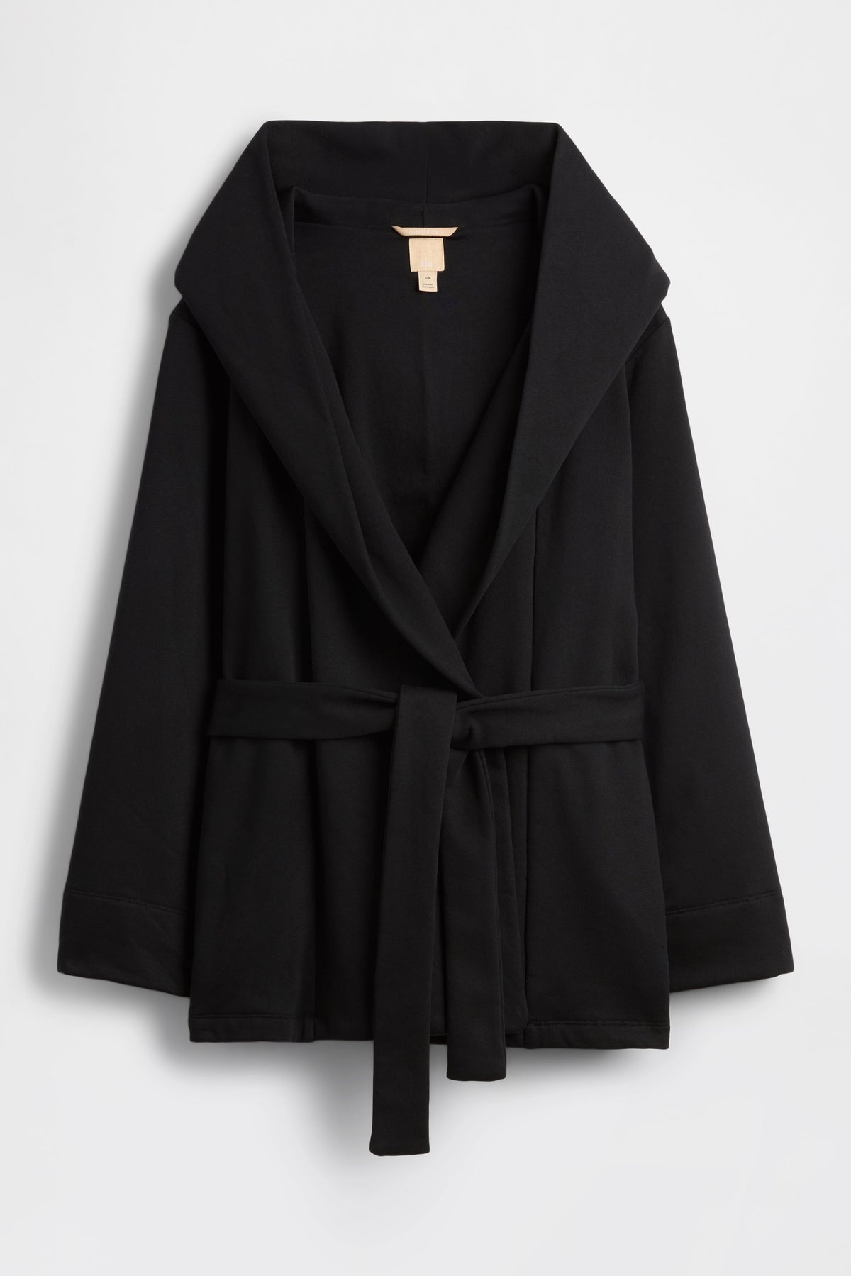 Cropped Fleece Coat in Black