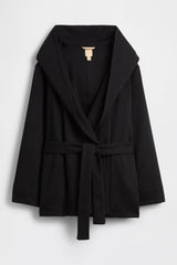Cropped Fleece Coat in Black