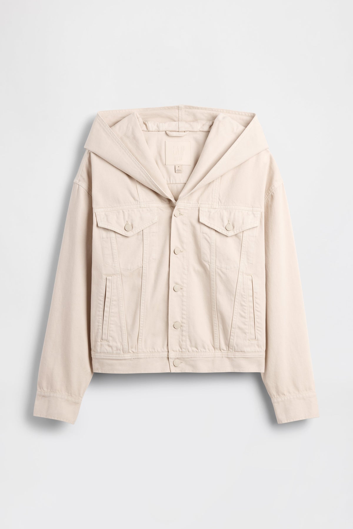 Hooded Denim Jacket in Light Tundra