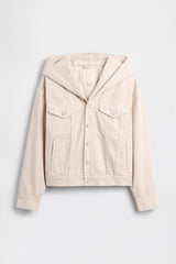 Hooded Denim Jacket in Light Tundra