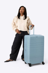 The Large Check-In Roller in Denim Blue