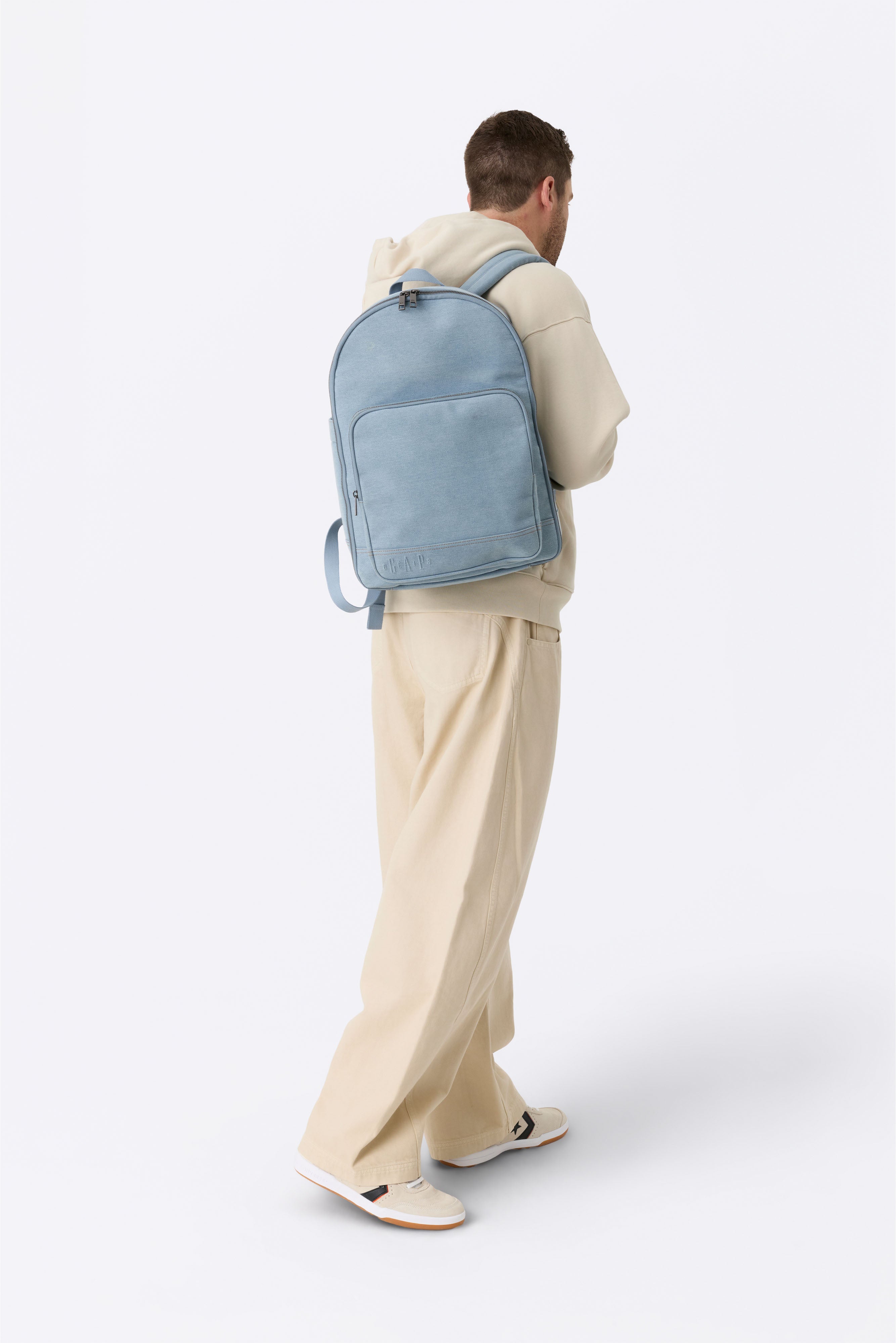 The Travel Backpack in Denim Blue