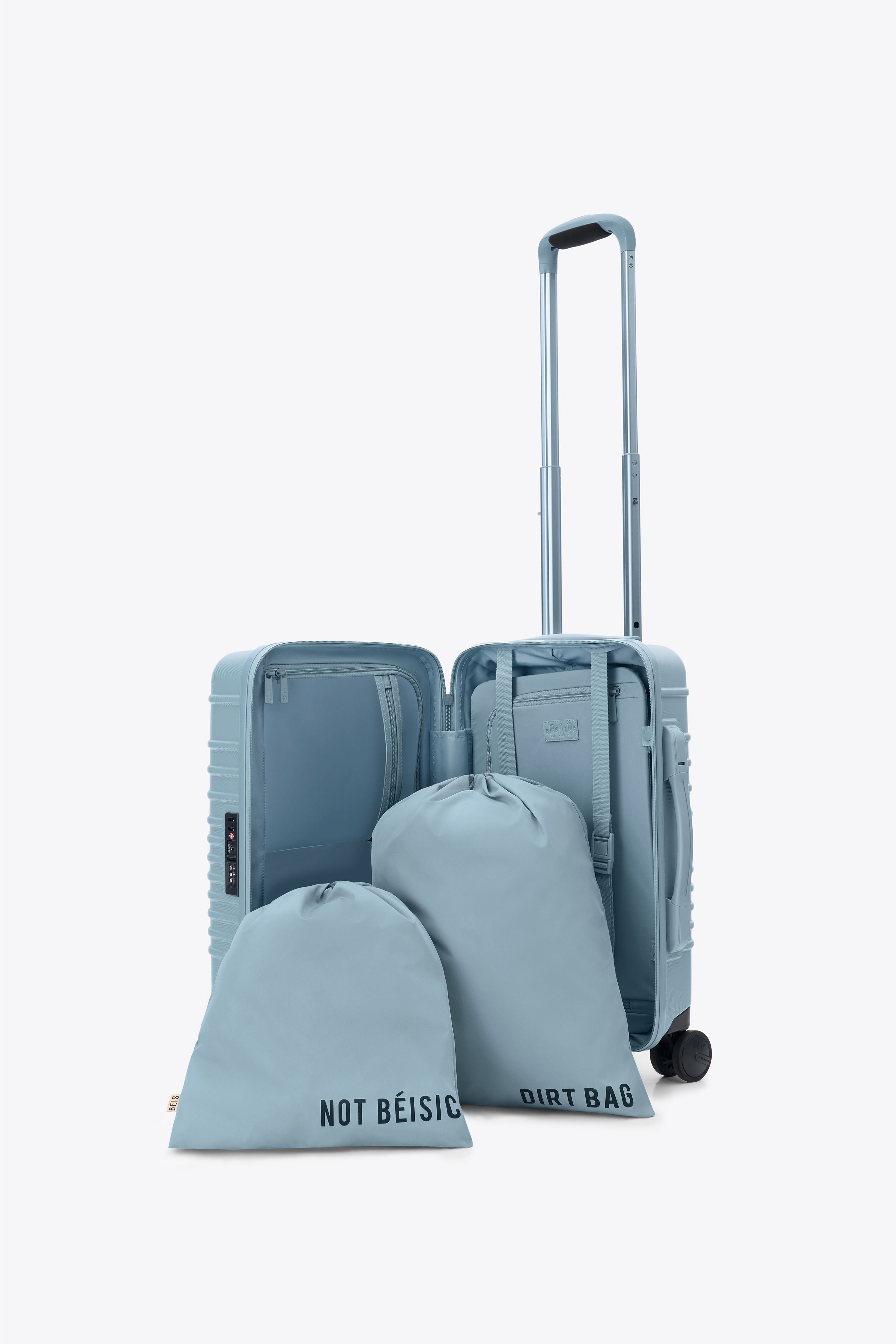 The Small Carry-On Roller in Denim Blue